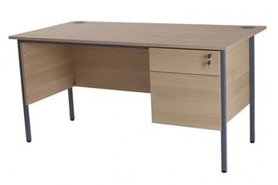 Single Pedestal Teachers Desk 2 Drawer 1200mm Wide pk 1 (Flat Packed)