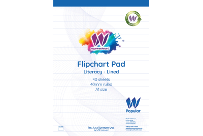 Lined Essentials Flipchart Pads 40 Sheets 2 Hole Punched & Perforated 
