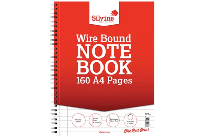 A4 Twin Wire Note Pad 160 Page  Pk6
