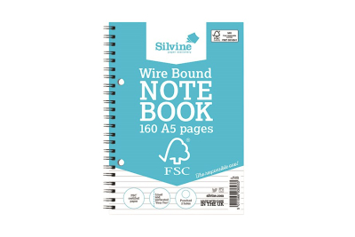 A5 Twin Wire Note Pad 160 Page  Pk5