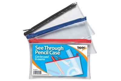 Popular Clear PVC Zip Exam Pencil Case Small 200 x 125mm Pk12