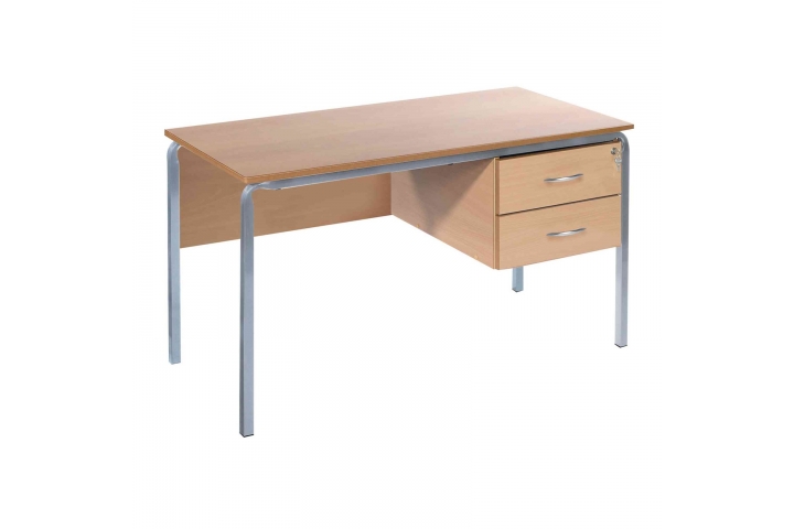 Single Pedestal Teachers Desk 1200mm Wide 2 drawer 710mm High