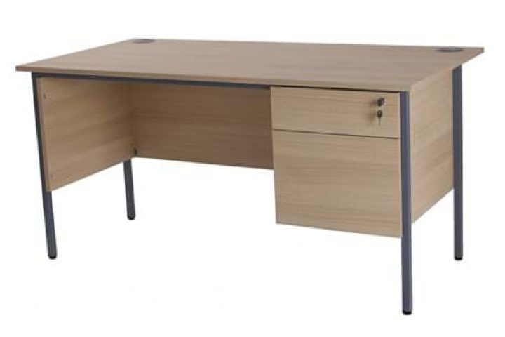 Single Pedestal Teachers Desk 2 Drawer 1200mm Wide pk 1 (Flat Packed)