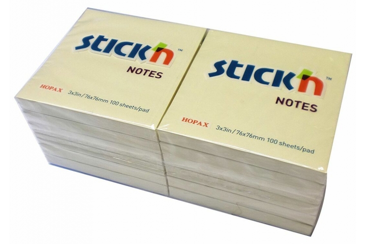 Popular Sticky Notes 75 x 75mm Yellow Pk216