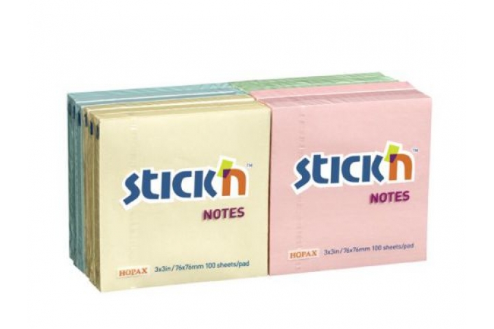 Performance Sticky Notes 75 x 75mm Assorted Pastel Colours Pk12