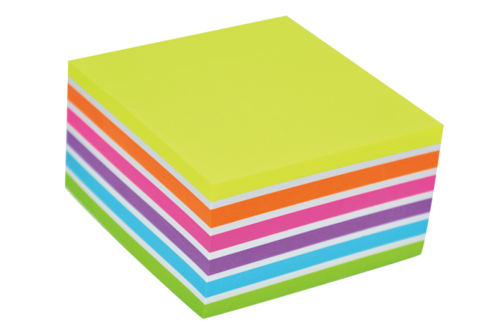 Essentials Sticky Notes 75 X 75mm Rainbow Colours 400 Sheet Cube Pk 1