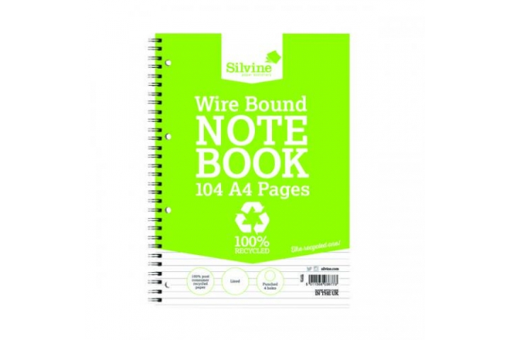 Performance Eco Range A4 Twin Wire Notepad 104 Page Recycled Paper Pk12
