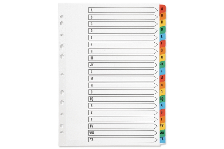 Performance White Board Dividers Multi-Colour Tabbed A - Z Set