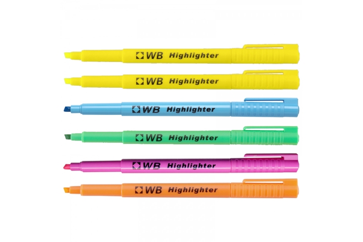 Popular Highlighter Pen Assorted Pk6