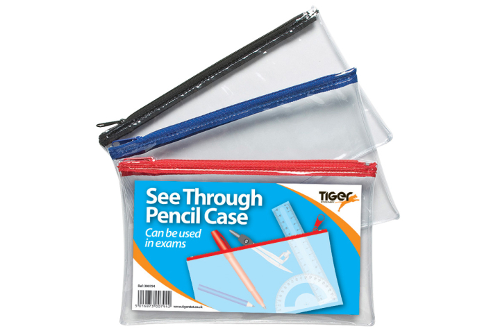 Popular Clear Pvc Zip Exam Pencil Cases 200 X 125mm Pk 12