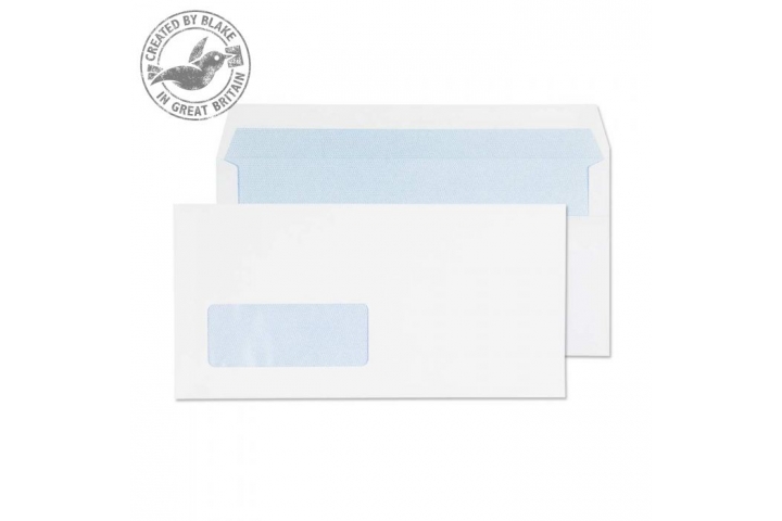 Popular Envelopes White Window Self Seal Wallet DL (110x220mm) 80gsm Pk1000
