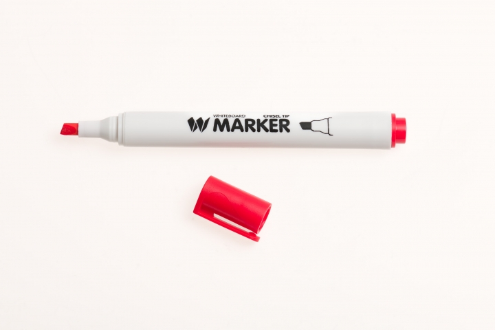 Performance Teacher Whiteboard Marker Chisel Tip Red Pk48