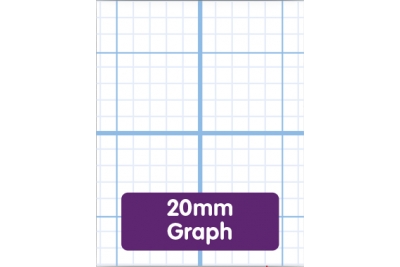 Popular Exercise Paper A4 Graph Squares 2, 10, 20mm 2 Hole Punched Pk500 Sheets 1