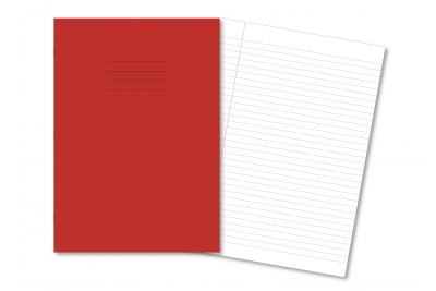 Performance A4 Exercise Book Portrait 80 Page Pk 50 8mm Feint & Margin Red