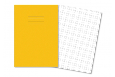 Performance A4 Exercise Book Portrait 64 Pages Pk 50 10mm Squares Yellow