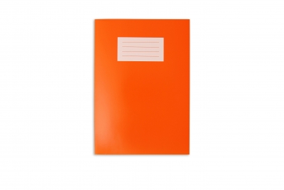 Premium Exercise Book A4 80 page (297 x 210mm) 8mm Feint & Margin Vibrant Orange
