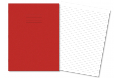 Performance A4+ Exercise Book Portrait 80 Page Pk 45 8mm Feint NO MARGIN Red