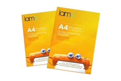 XLamX A4 Gloss Laminating Pouches 250 Microns - 100 Pack