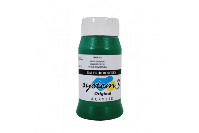 System 3 Water Based Acrylic Paint Emerald 500ml pk 1