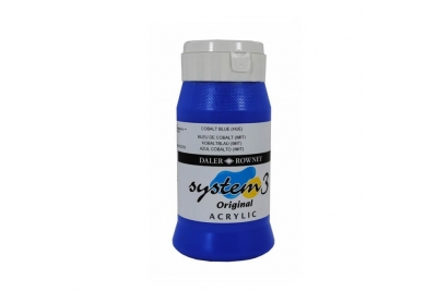 System 3 Water Based Acrylic Paint Cobalt Blue 500ml pk 1