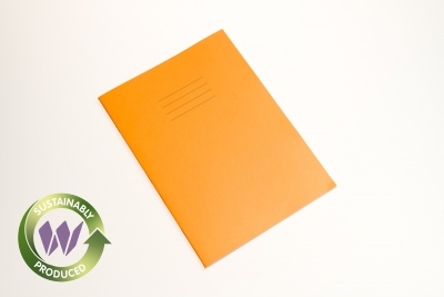Popular A4+ Exercise Book Portrait 80 Pages Pk 50 8mm Feint & Margin Orange