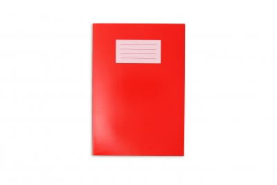 Premium A4+ Exercise Book Portrait 80 Pages Pk45  8mm Feint & Margin Vibrant Red