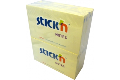 Popular Sticky Notes 75 X 125mm Yellow Pk 144 (12 X Pk's12)