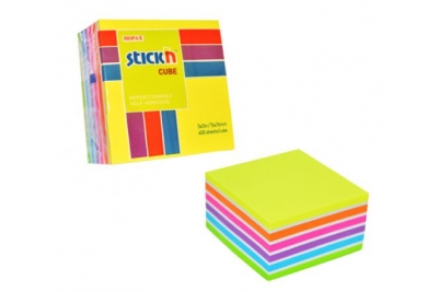 Performance Sticky Note Cube 75 x 75mm Assorted Rainbow Colours 400 Sheets