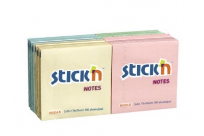  Coloured Sticky Notes 75 X 75mm Pastel Colours Pk12