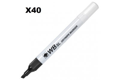 Popular Whiteboard Marker Chisel Tip Black Pk40