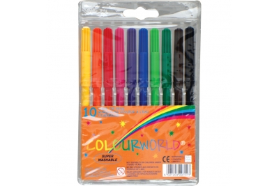 Popular Fine Felt Tip Colouring Pen Assorted Pk 10