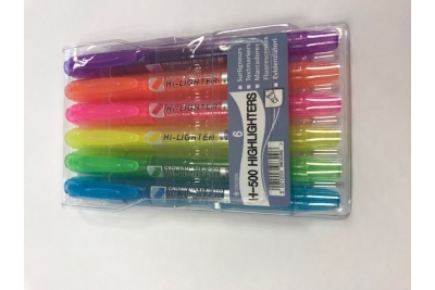 Performance Highlighter Pen Assorted Bright Colours Pk6