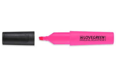 Eco Range Highlighters Chisel Tip Pink Made From 100% Recycled Plastic Pk10