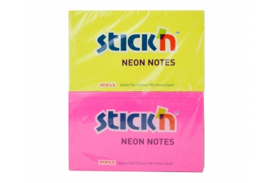 Performance Sticky Notes 125 x 75mm Assorted Neon Rainbow Colours Pk12