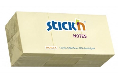 Popular Sticky Notes 38 x 51mm Yellow Pk12