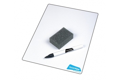 Essentials Plain A4 Drywipe Boards 650Micron Gloss White Pvc - Plain Pk 10