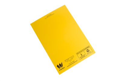 Premium A4 Exercise Book Portrait 80 Pages Pk 50 10mm Squares Yellow 1