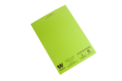 Premium A4+ Exercise Book Portrait 80 Pages Pk 50 8mm Feint & Margin Light Green 1