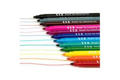 Triangular Broad Fibre Tip Colouring Pens Assorted 12pk