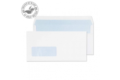 Popular White Window Self Seal Wallet DL (110 x 220mm) 80gsm Pack 1000