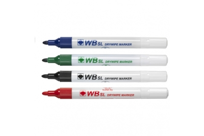 Popular Drywipe Markers - Bullet Tip - Assorted Colour - Pack of 4