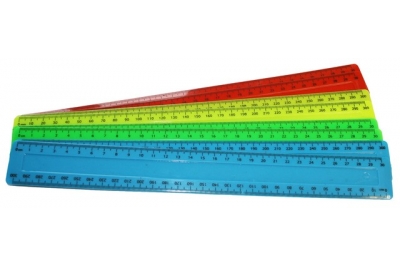 Coloured Rulers Assorted Colours 12