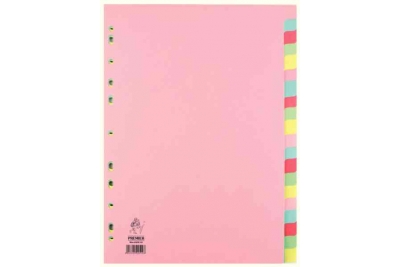 A4 Subject Dividers 20 Tab Coloured