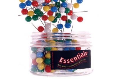 Popular Map Pins Assorted Colours Pk 300