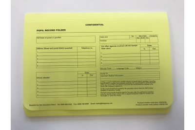Primary School Pupil Record Folder Yellow