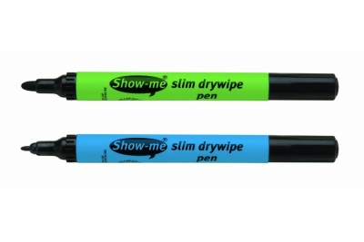 Show-me Children's Dry Wipe Markers Medium Tip (Green Barrel) Black Pack of 100